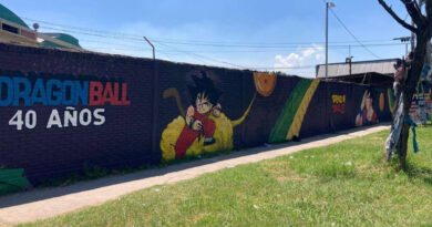 Alte Brown presentó un mural en Rafael Calzada por los 40 años de Dragón Ball Alte Brown presentó un mural en Rafael Calzada por los 40 años de Dragón Ball