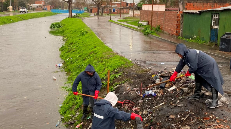 20260806 brown lluvias tormentas 1 Almirante Brown profundiza los operativos de limpieza de arroyos