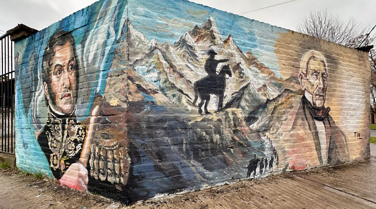 La Comuna homenajeó al Padre de la Patria con un emblemático mural en José Mármol